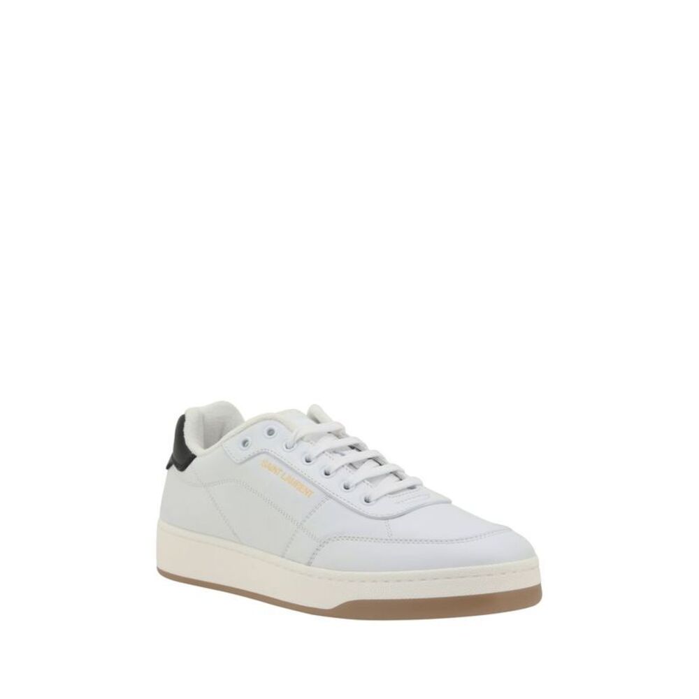 Saint Laurent White Calf Leather Bos Taurus Low Top Men's Sneakers - Picture 2 of 4